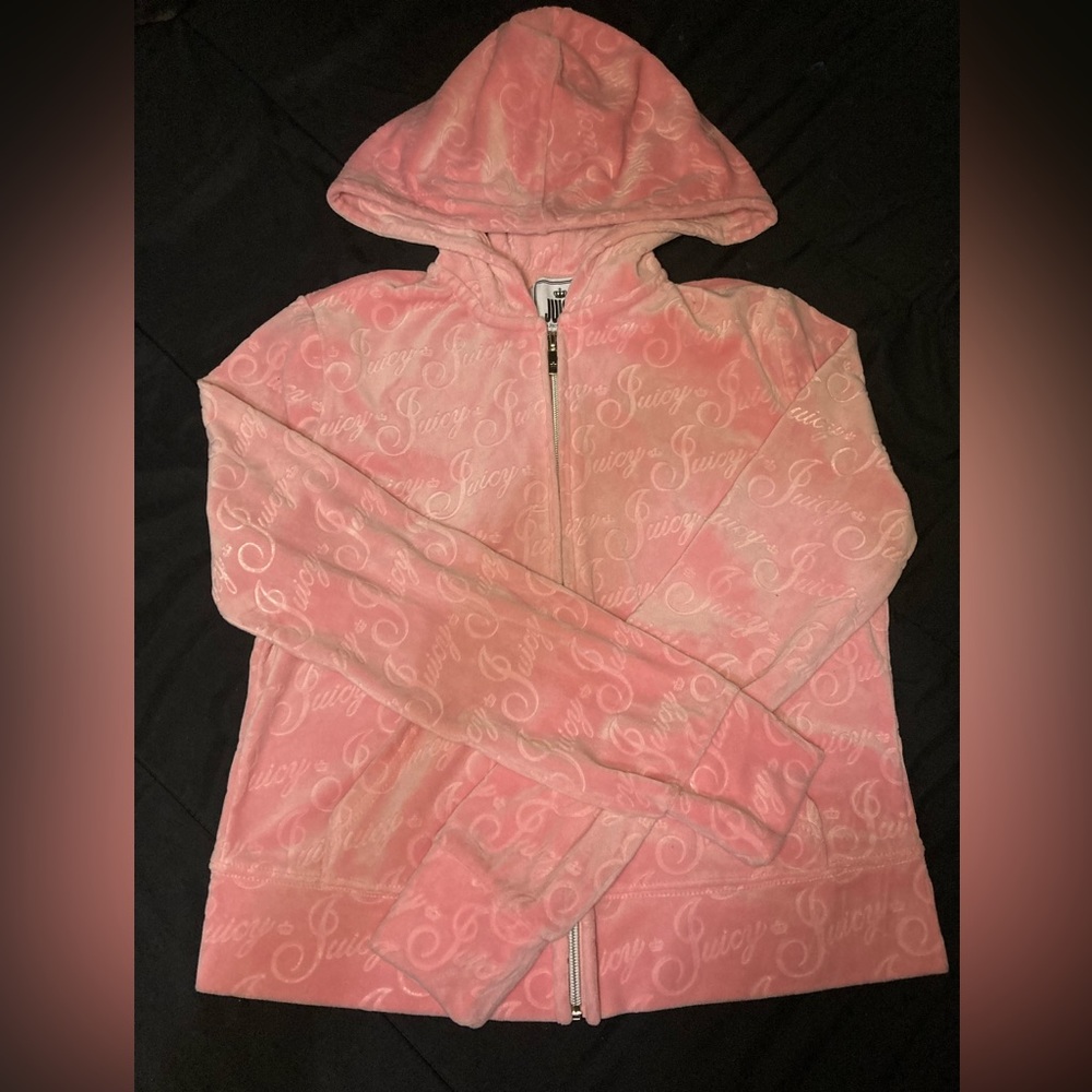 Pink velvet juicy couture zip up jacket